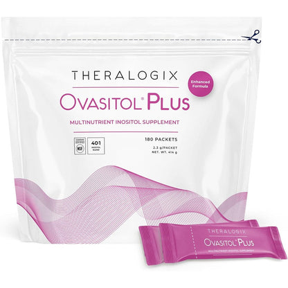 Theralogix Ovasitol Plus 180 Capsules front view pouch for hormone balance