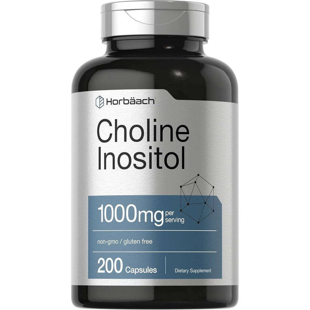 Horbaach Choline Inositol 1000mg supplement bottle front view