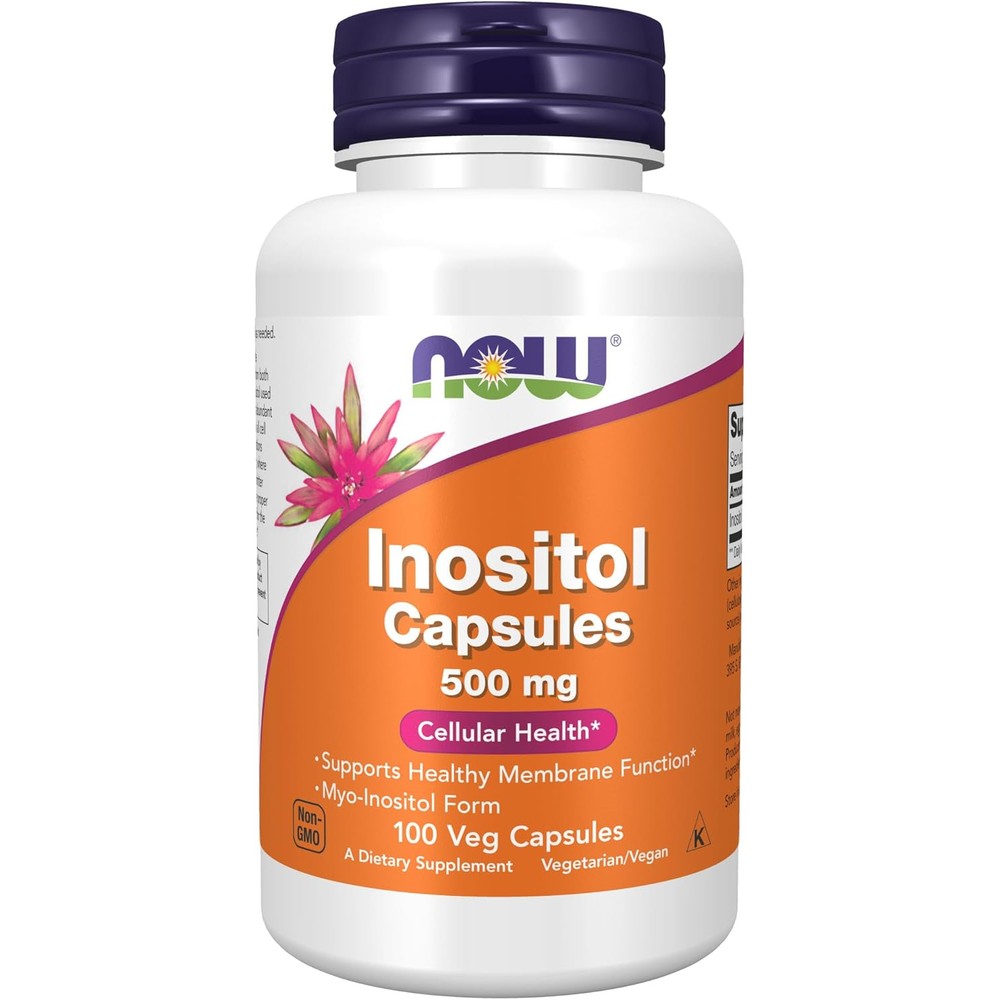 Now Foods Inositol 500mg vegetarian capsules bottle front view