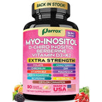 Parrox Inositol Complex 90 vegan capsules front view bottle showing pink label