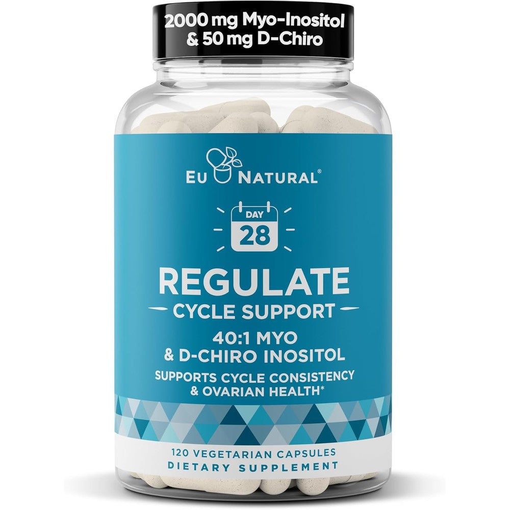 Eu Natural Regulate Myo Inositol and D Chiro Inositol front bottle view