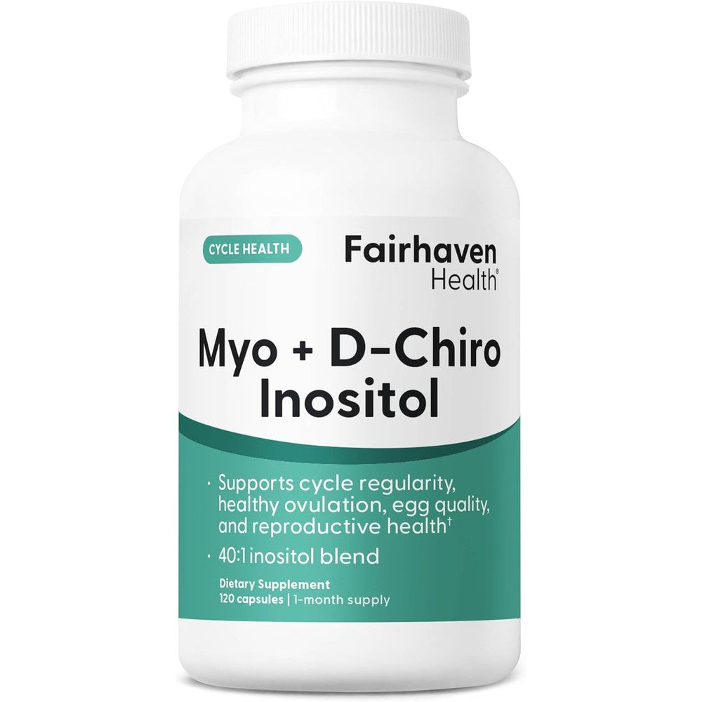 Fairhaven Health Myo Inositol and D-Chiro Inositol bottle front view