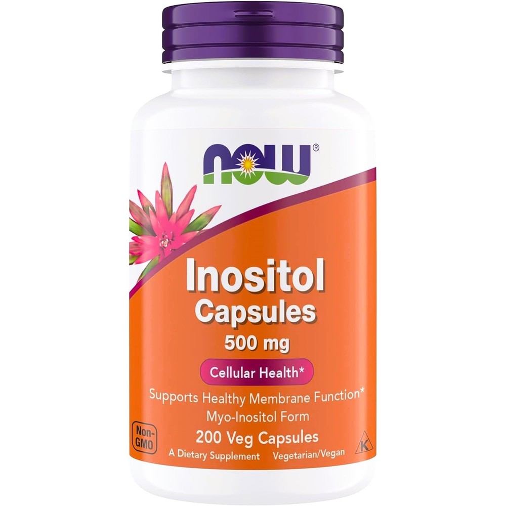 Now Foods Inositol 500mg vegetarian capsules bottle front view