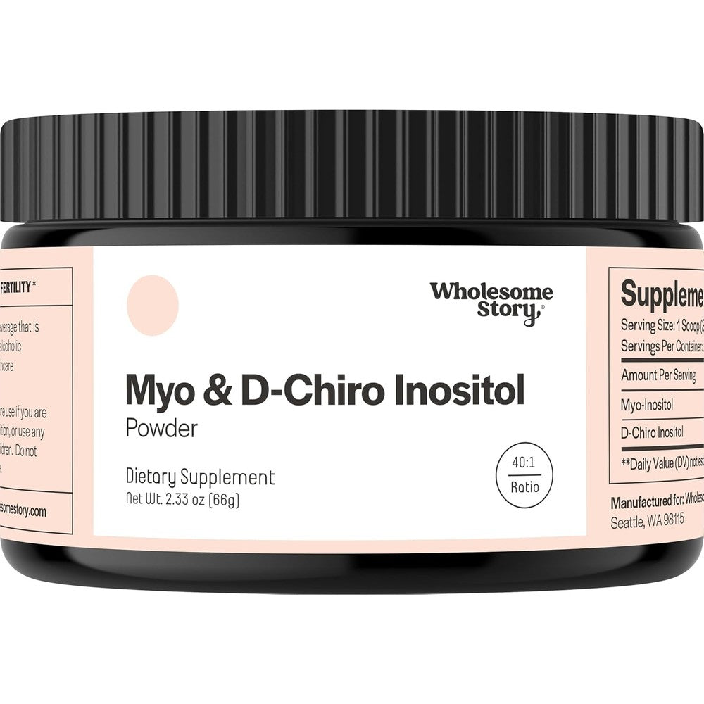 Wholesome Story Myo-Inositol and D-Chiro Inositol powder bottle front view