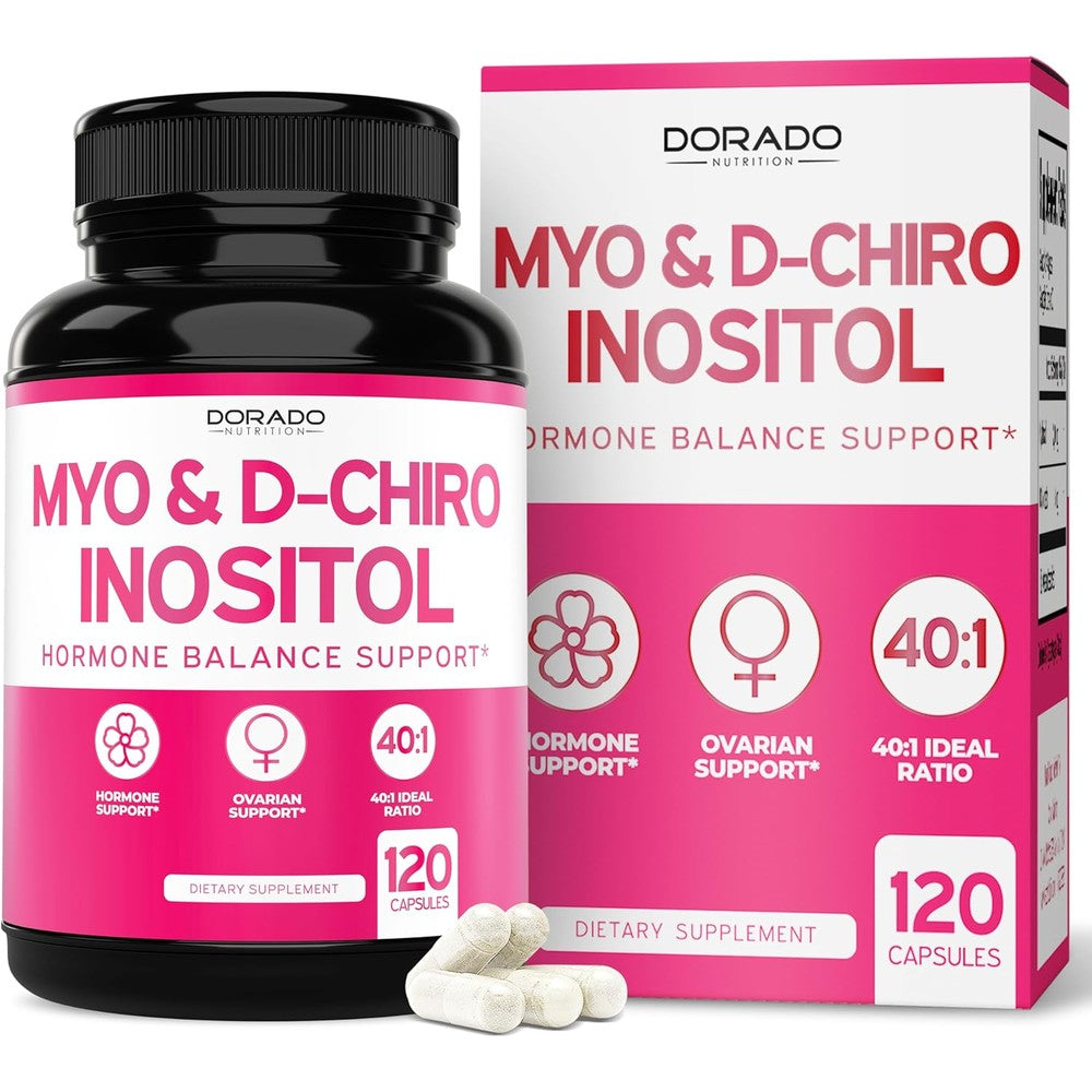Dorado Nutrition Myo and D-Chiro Inositol 2050mg supplement bottle front view for women hormone balance