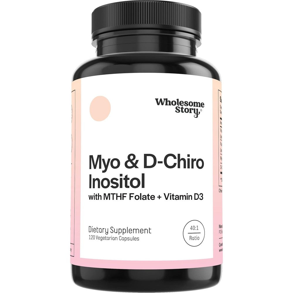Wholesome Story Myo-Inositol & D-Chiro Inositol bottle, 120 capsules