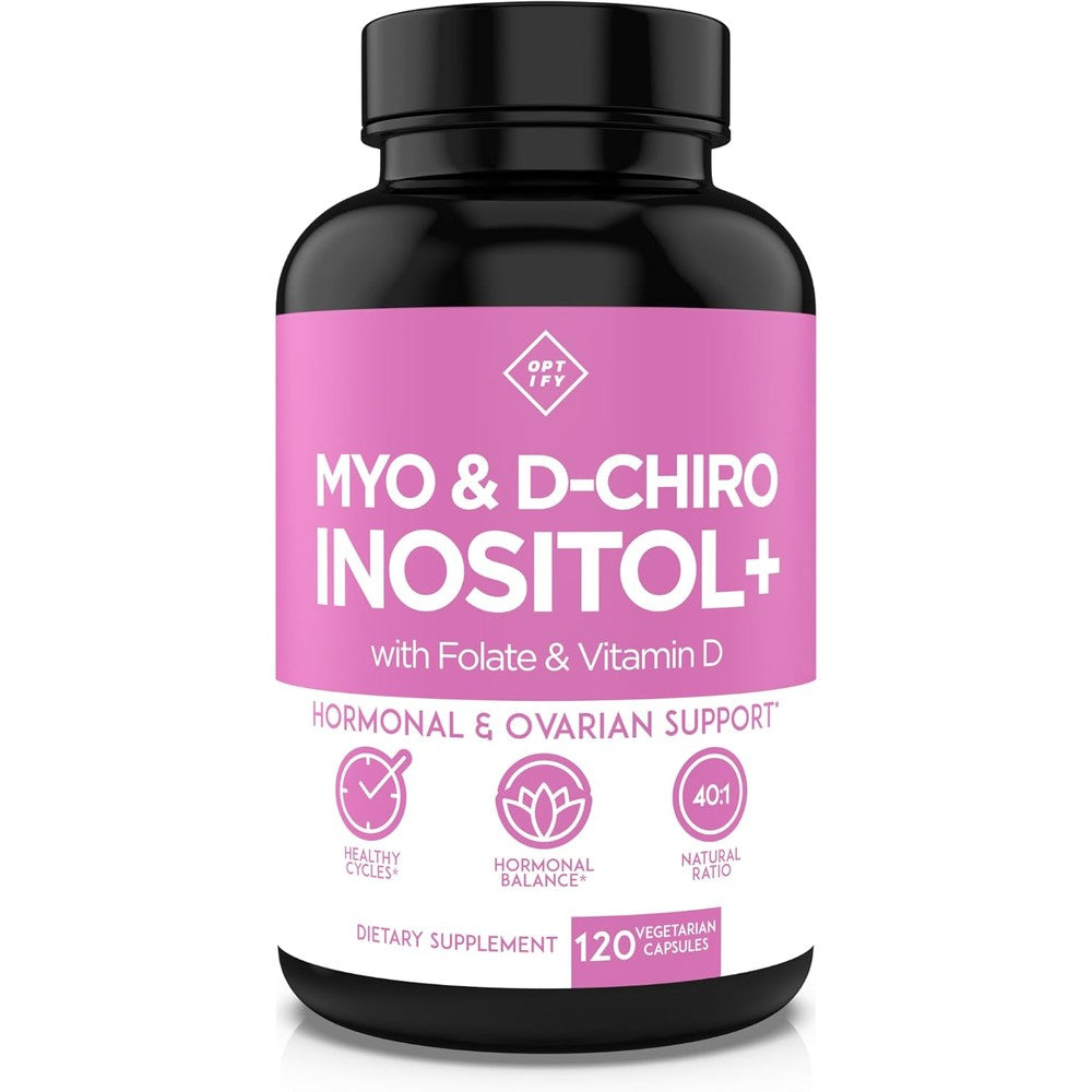 Optify Myo Inositol and D Chiro Inositol 120 capsules front view