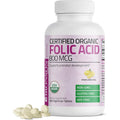 Bronson Organic Folic Acid 800mcg front bottle view premium prenatal supplement