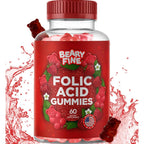 Beary Fine Folic Acid 400mcg Prenatal Vitamin Gummies bottle front view for maternal health support