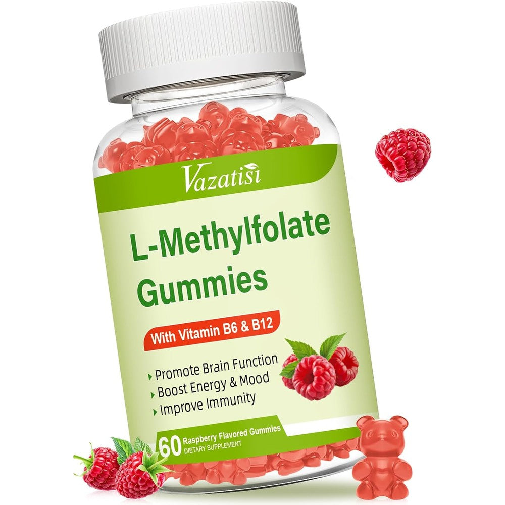 Vazatisi L-Methylfolate 15mg Gummies 60 count front bottle view for mood and brain health