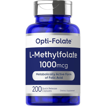 Carlyle L Methylfolate 1000mcg 200 capsules front view bottle