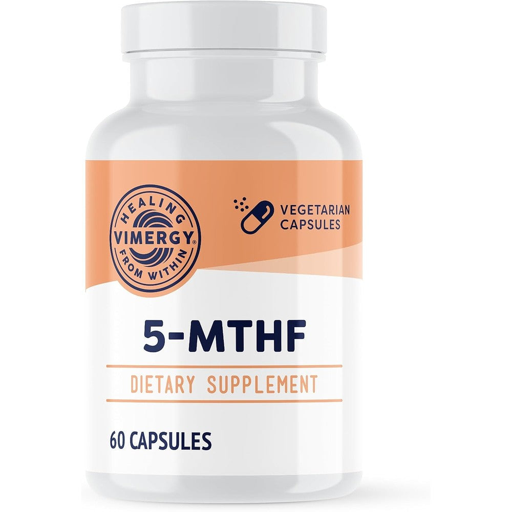 Vimergy 5-MTHF high potency folate capsules bottle front view
