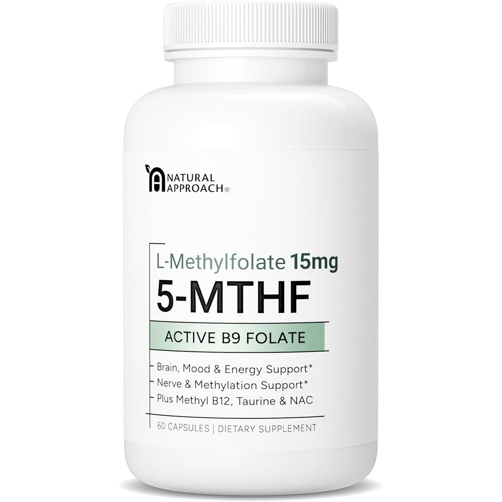 Natural Approach L Methylfolate 15mg 60 veggie capsules front bottle view