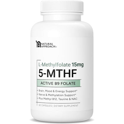 Natural Approach L Methylfolate 15mg 60 veggie capsules front bottle view