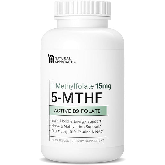 Natural Approach L Methylfolate 15mg 60 veggie capsules front bottle view