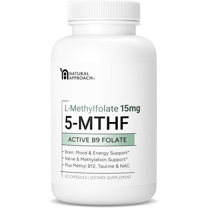 Natural Approach L Methylfolate 15mg 60 veggie capsules front bottle view