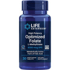 Life Extension High Potency Optimized Folate 8500 mcg front view bottle