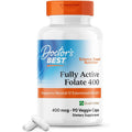 Doctor's Best Fully Active Folate 400mcg front view of the 90 vegetarian capsules bottle