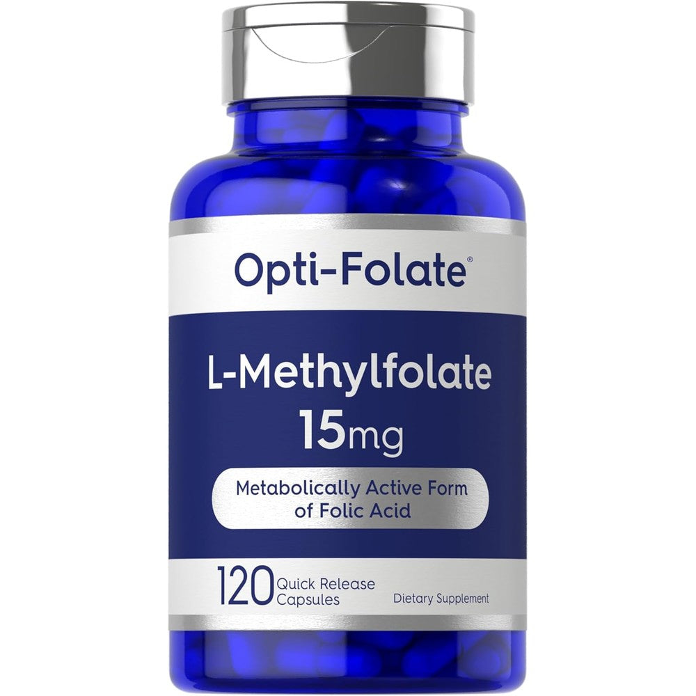 Carlyle L Methylfolate 15mg 120 Capsules front bottle view active 5 MTHF supplement