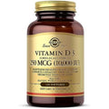 Solgar Vitamin D3 Cholecalciferol 10000 IU front view bottle supplement