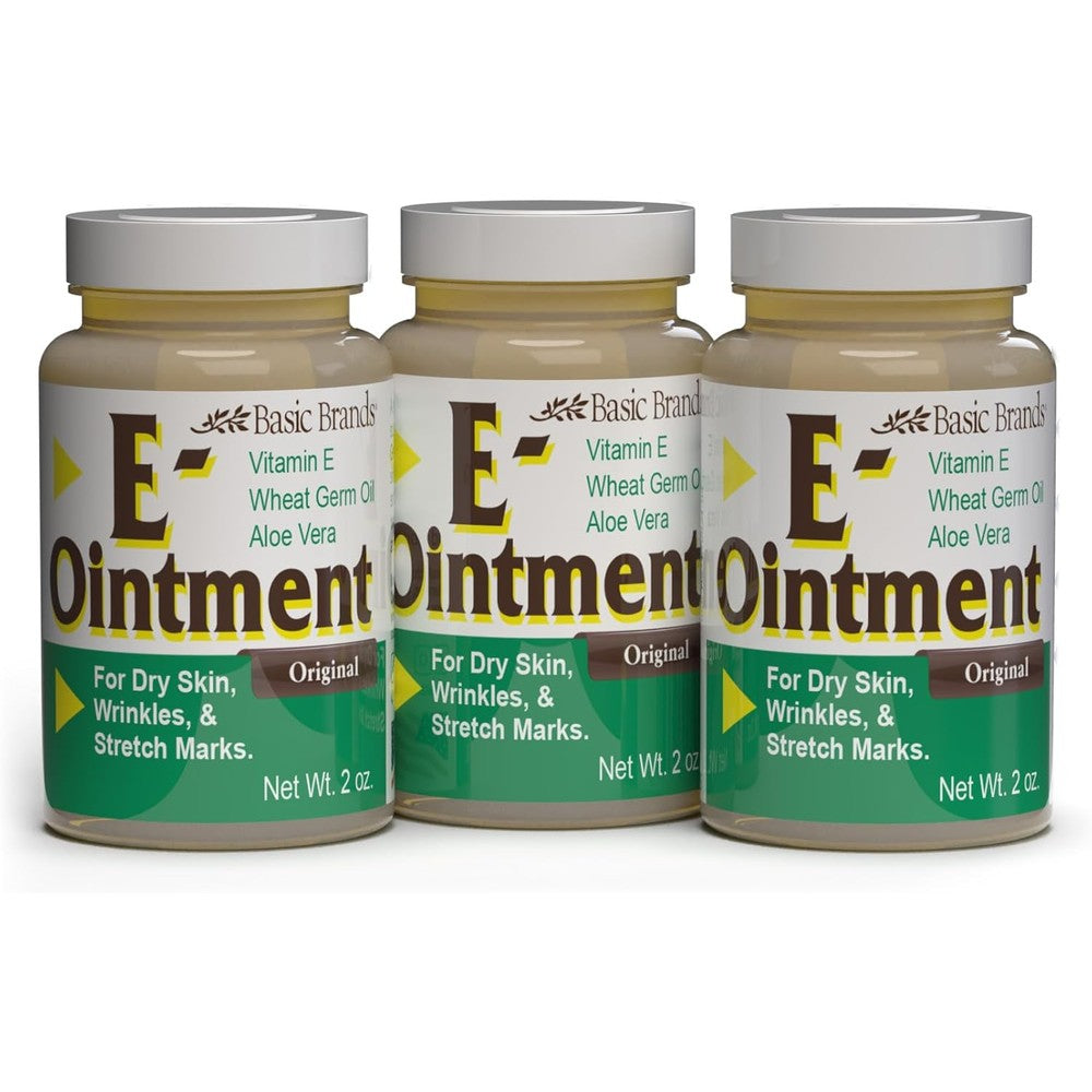 Basic Brands Vitamin E Natural Ointment front view jar packaging