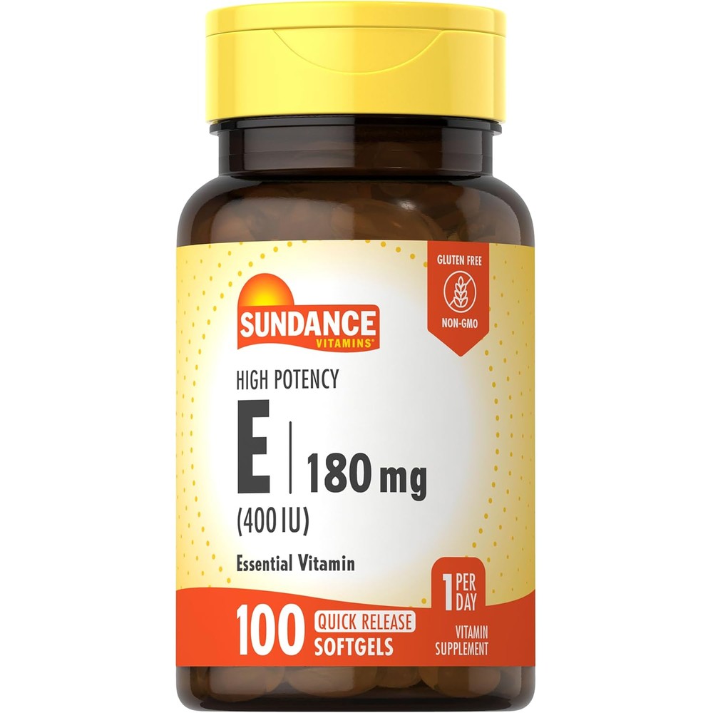 Sundance Vitamin E 400 IU front view packaging bottle