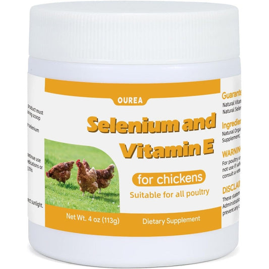 BiKontrun Ourea Selenium and Vitamin E powder for chickens front view packaging