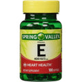 Spring Valley Vitamin E 180 Milligrams Water Soluble Softgels Front View Authentic Supplement