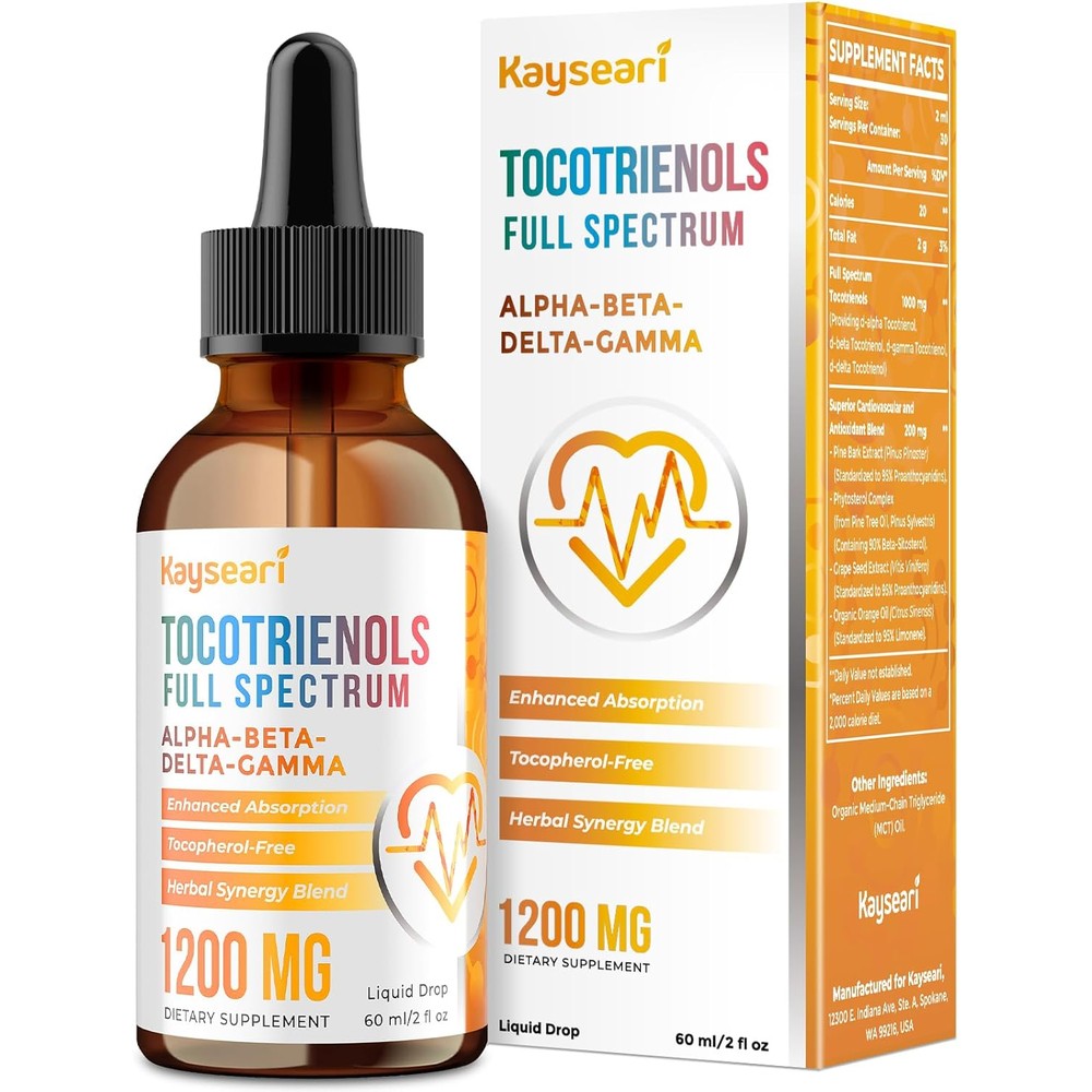 Kayseari Full Spectrum Tocotrienols Vitamin E Liquid front bottle view