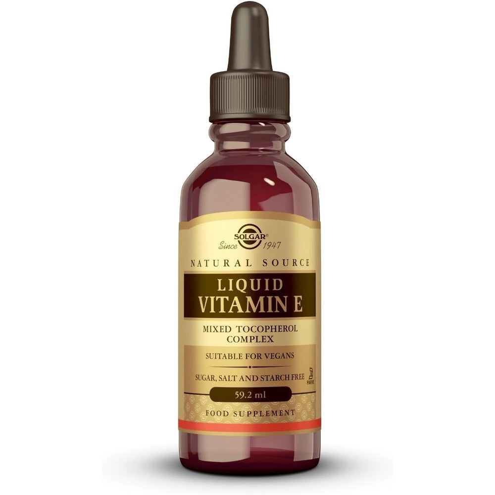 Solgar Liquid Vitamin E Dropper 2 Fluid Ounce front product view