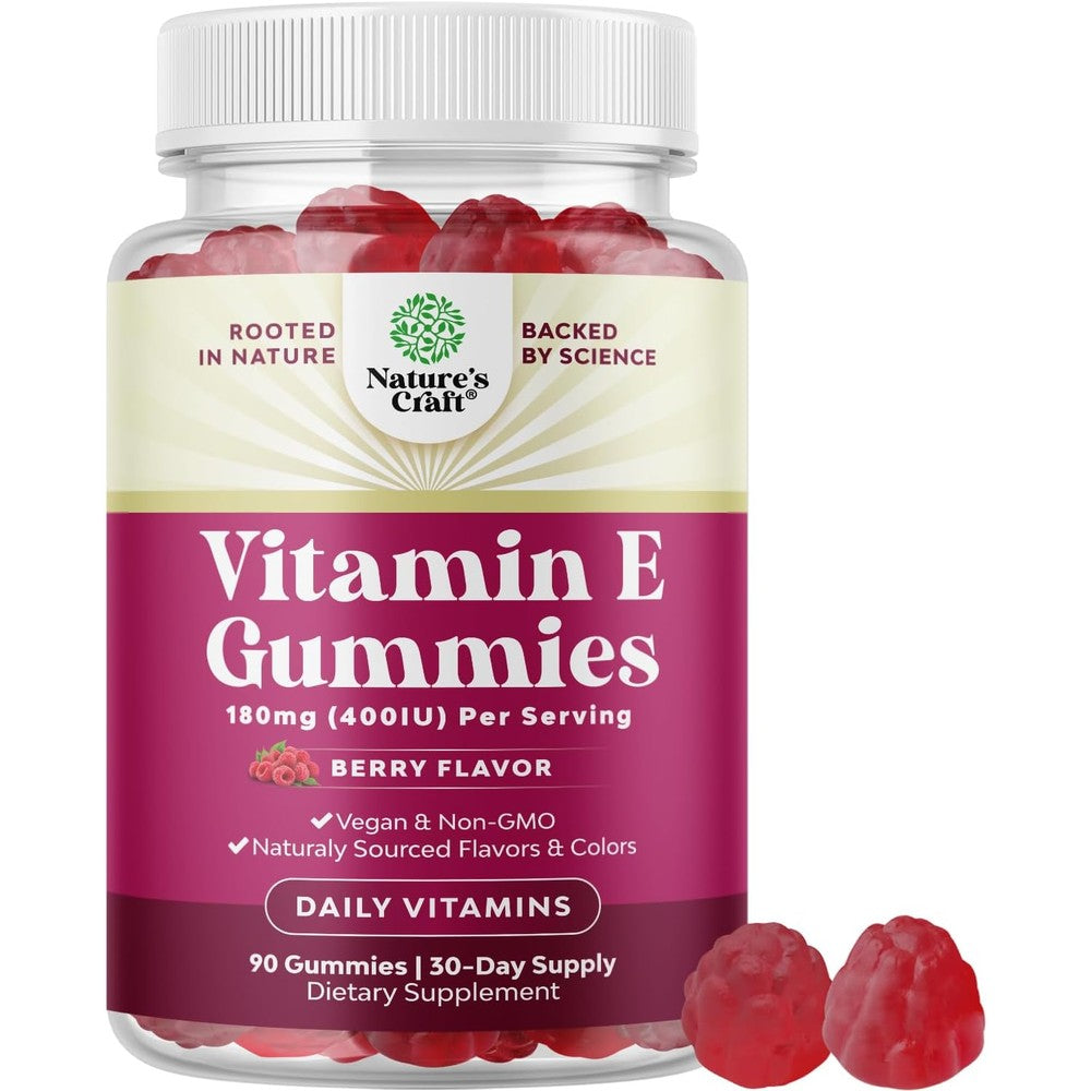 Natures Craft Vitamin E Gummies front view bottle packaging