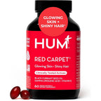 Hum Nutrition Red Carpet skin and hair supplement front view of bottle