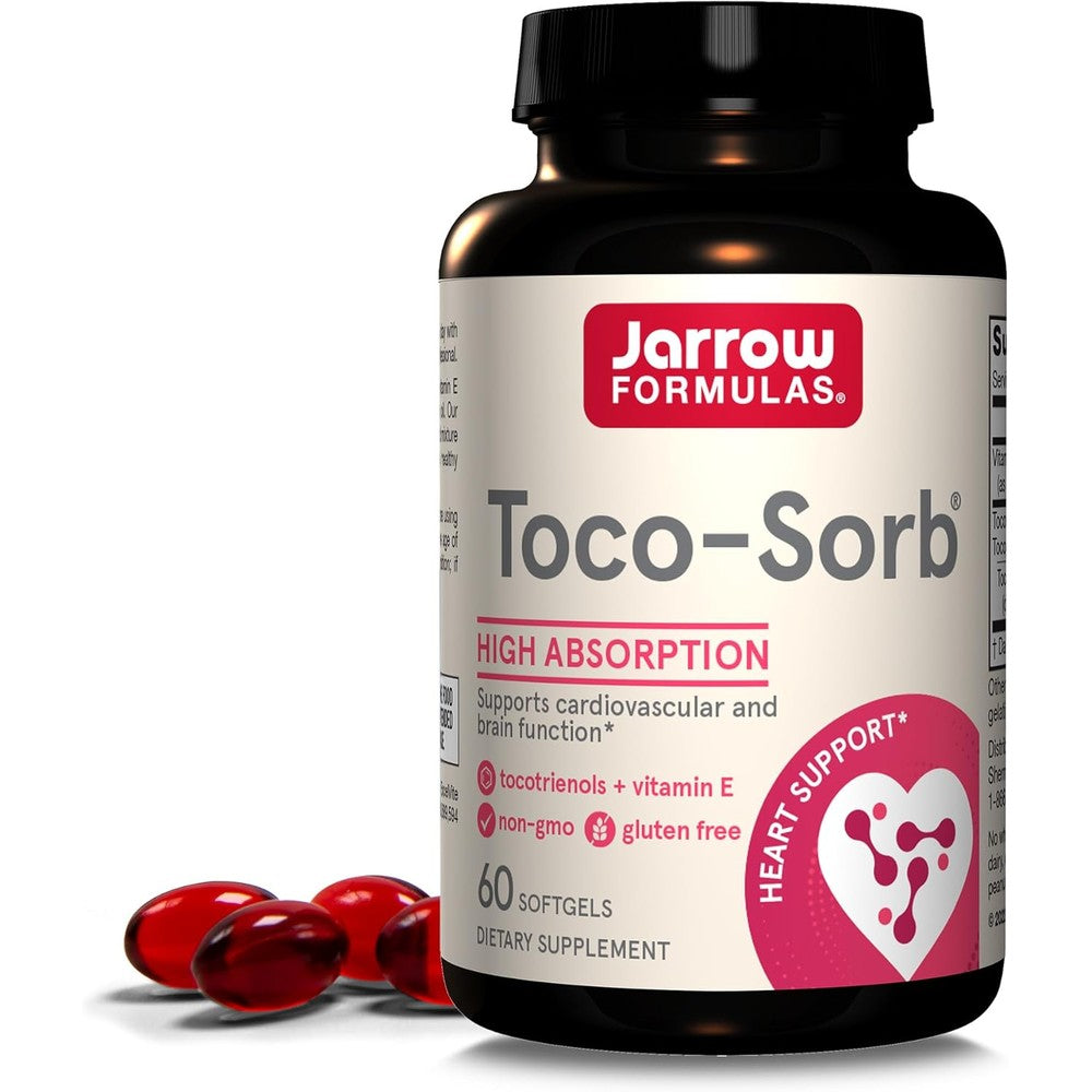 Jarrow Formulas Toco Sorb vitamin E softgels front view bottle