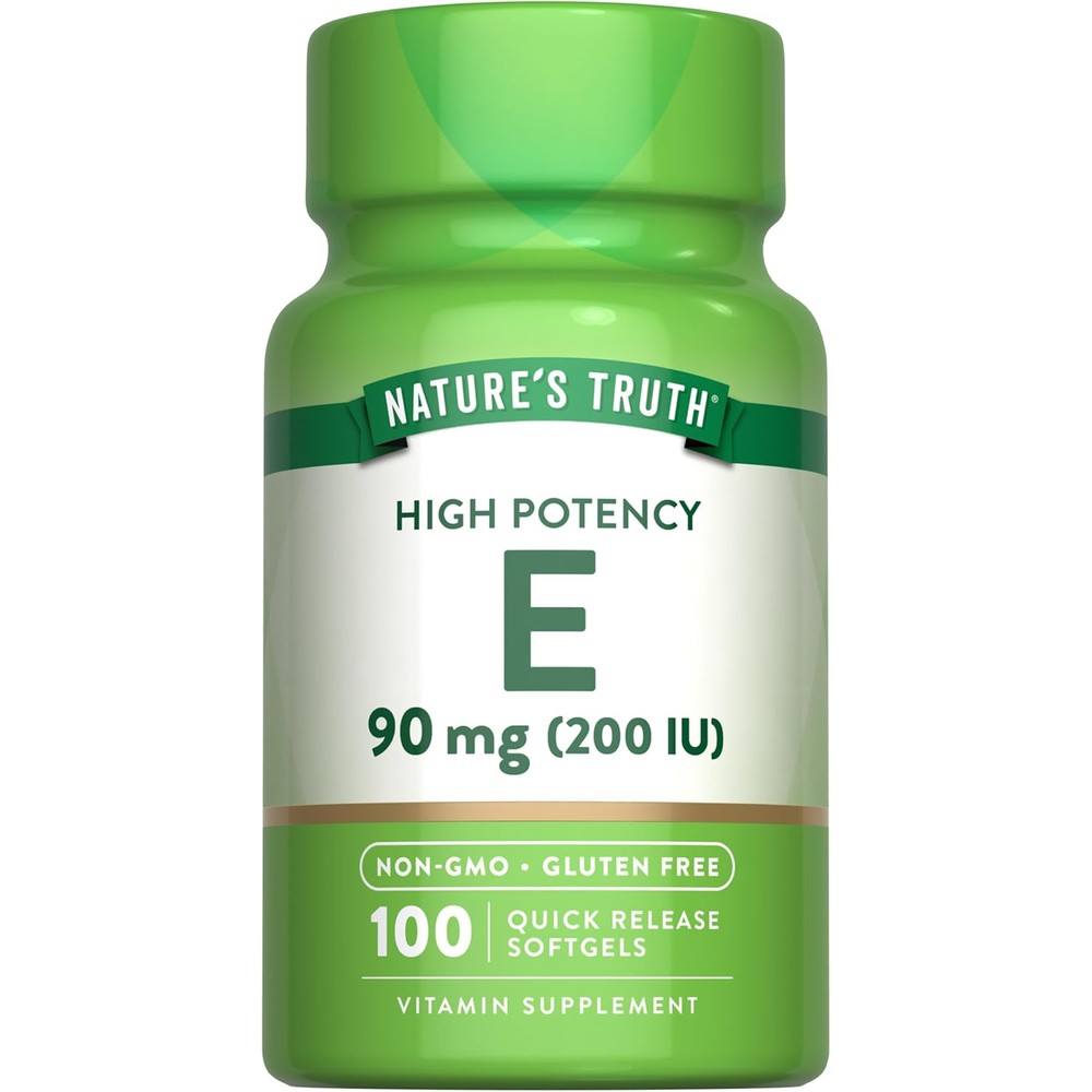 Natures Truth Vitamin E front view bottle packaging