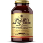 Solgar Vitamin E mixed tocopherols front view bottle packaging natural antioxidant supplement