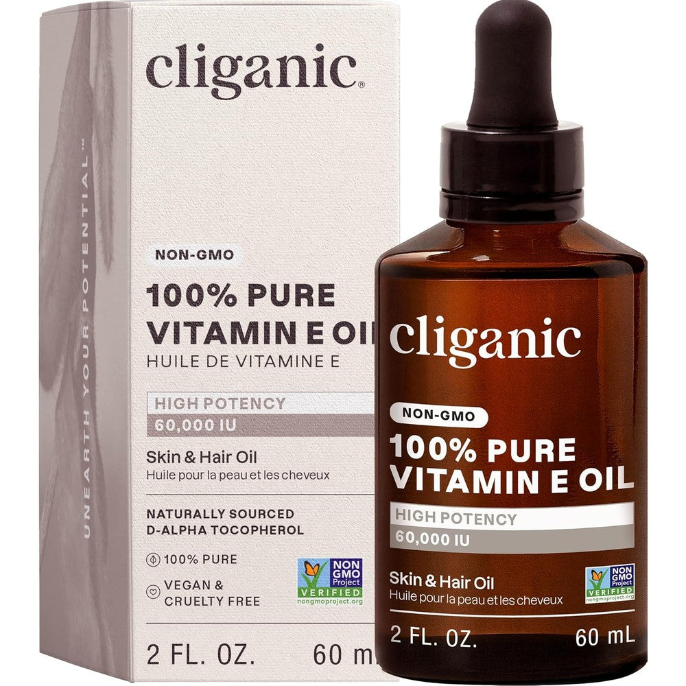 Cliganic pure vitamin e oil front view bottle