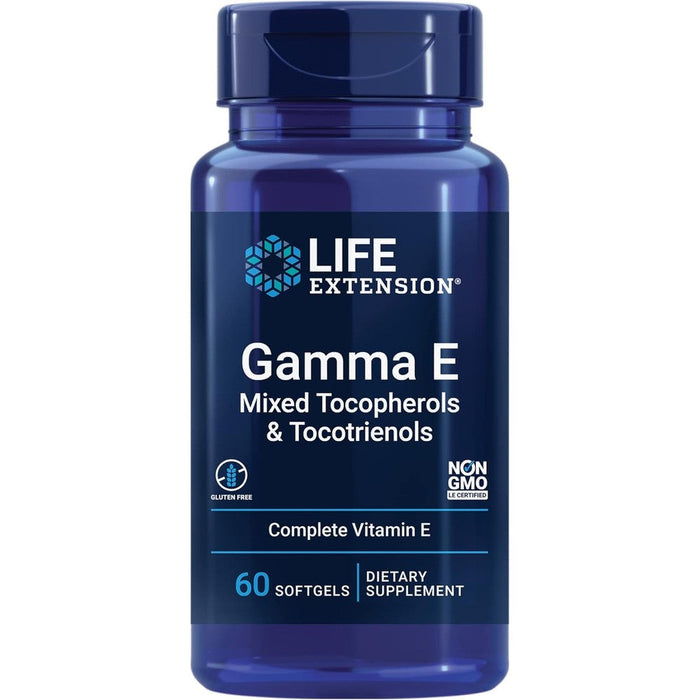 Life Extension Gamma E Mixed Tocopherols And Tocotrienols front view bottle package