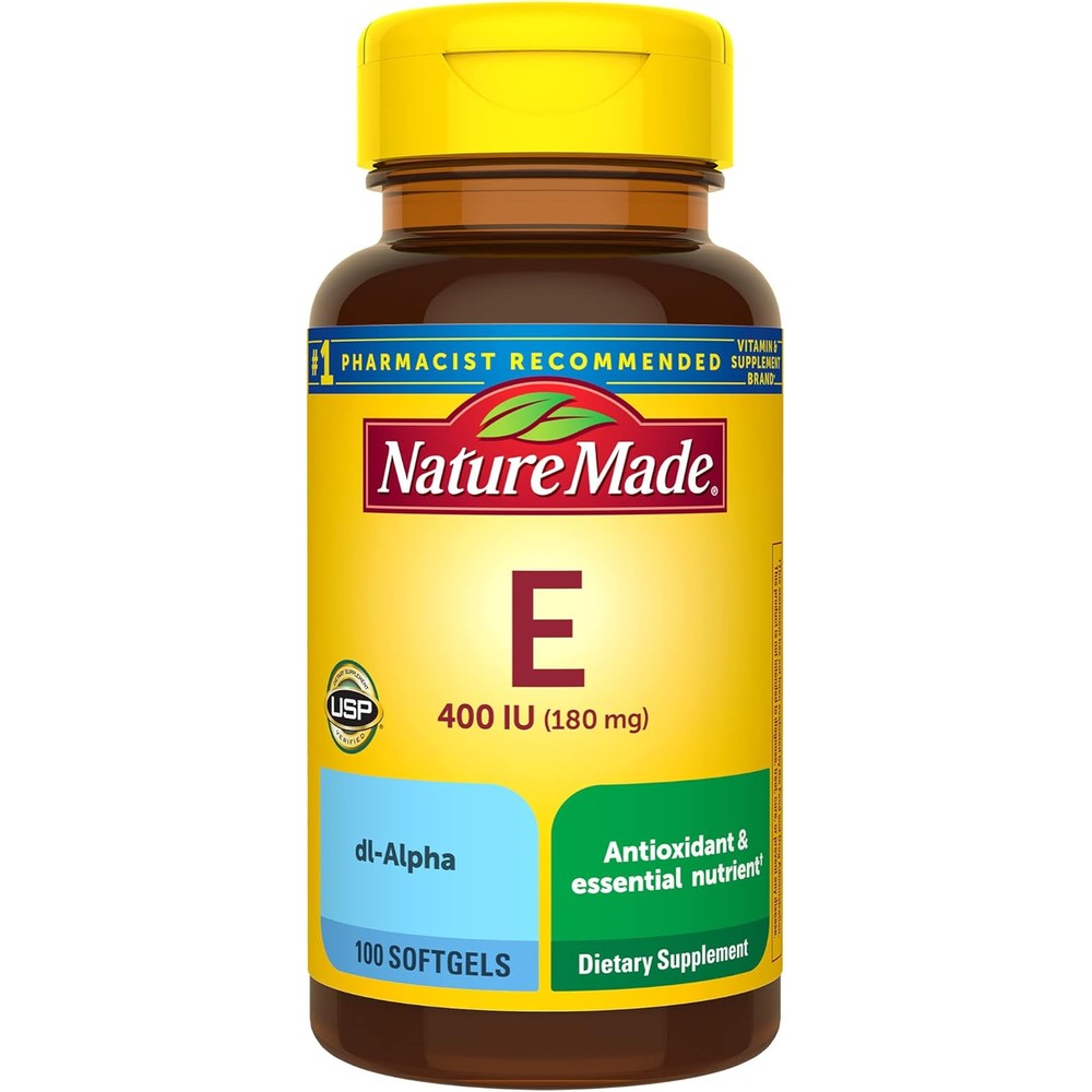 Nature Made Vitamin E 400 IU front view supplement bottle