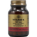 Solgar Natural Vitamin K 100 Micrograms front view bottle supplement
