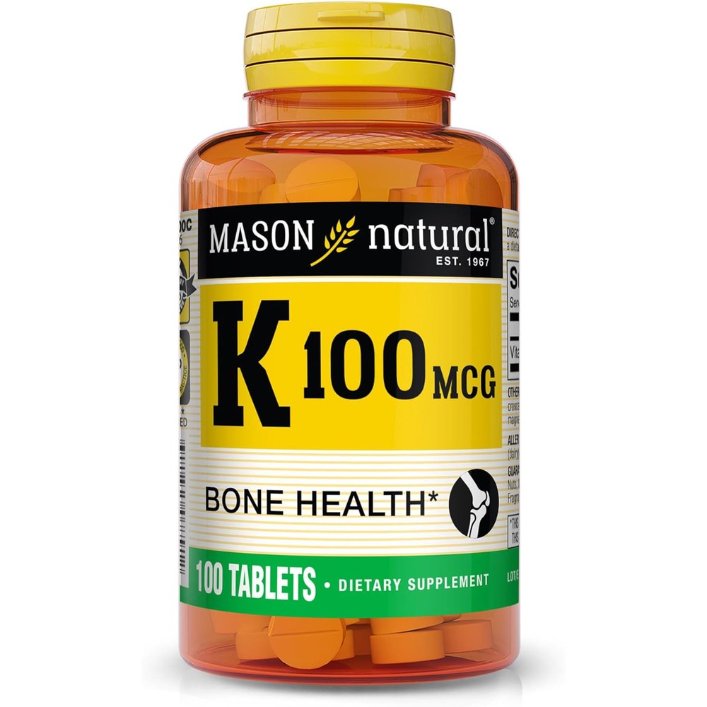 Mason Natural Vitamin K 100 mcg front view bottle package