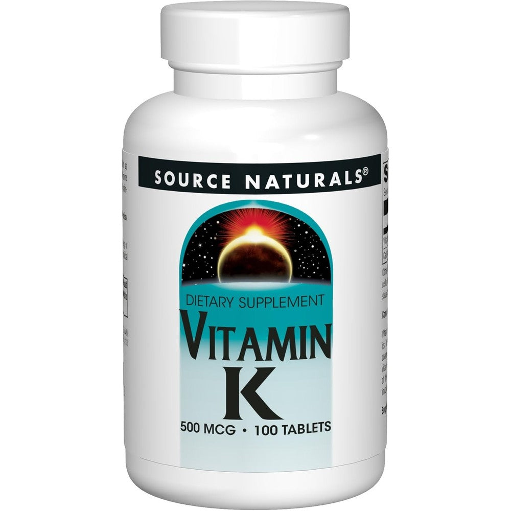 Source Naturals vitamin K1 tablets front view packaging