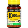 Mason Natural Vitamin K 100 mcg tablets front product bottle view