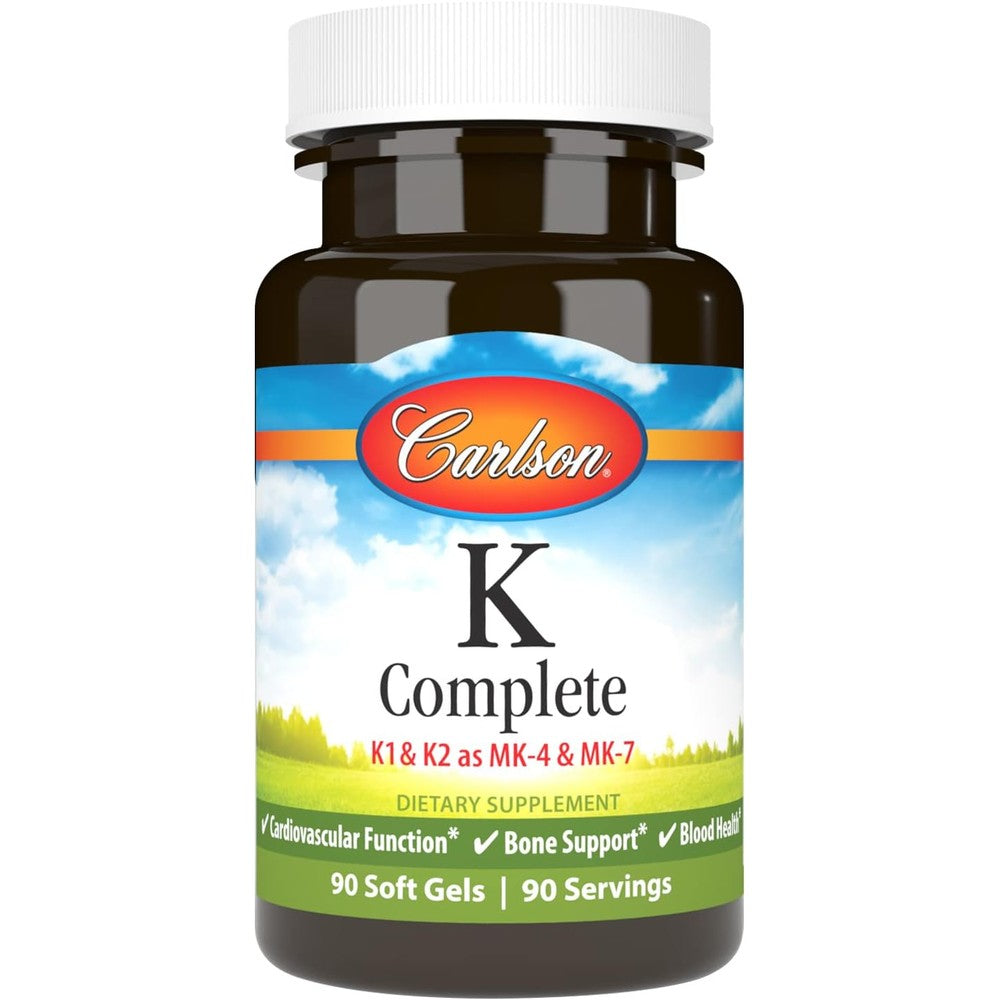 Carlson Lab K Complete vitamin supplement front bottle view
