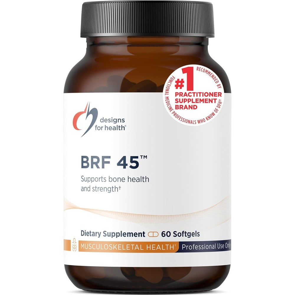 Designs for Health BRF 45 vitamin K1 and K2 supplement bottle front view