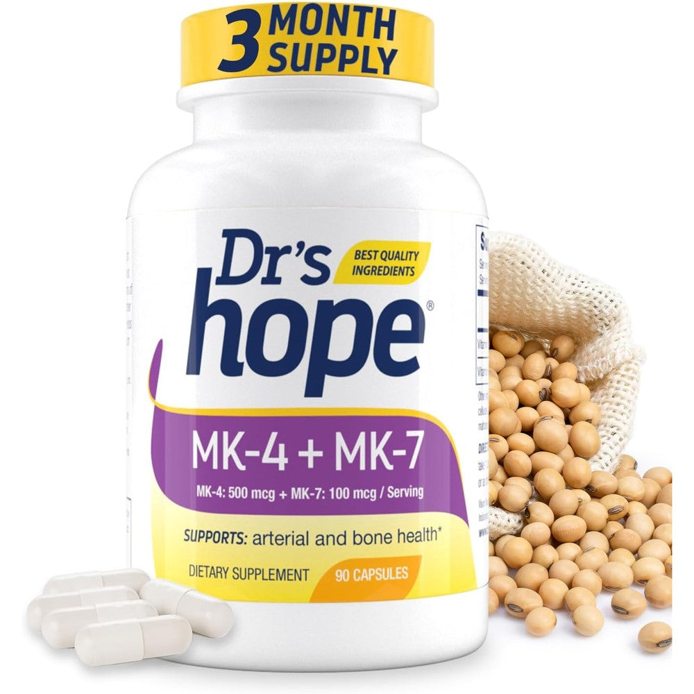 Dr's Hope Vitamin K2 dual action formula bottle front view supplement product