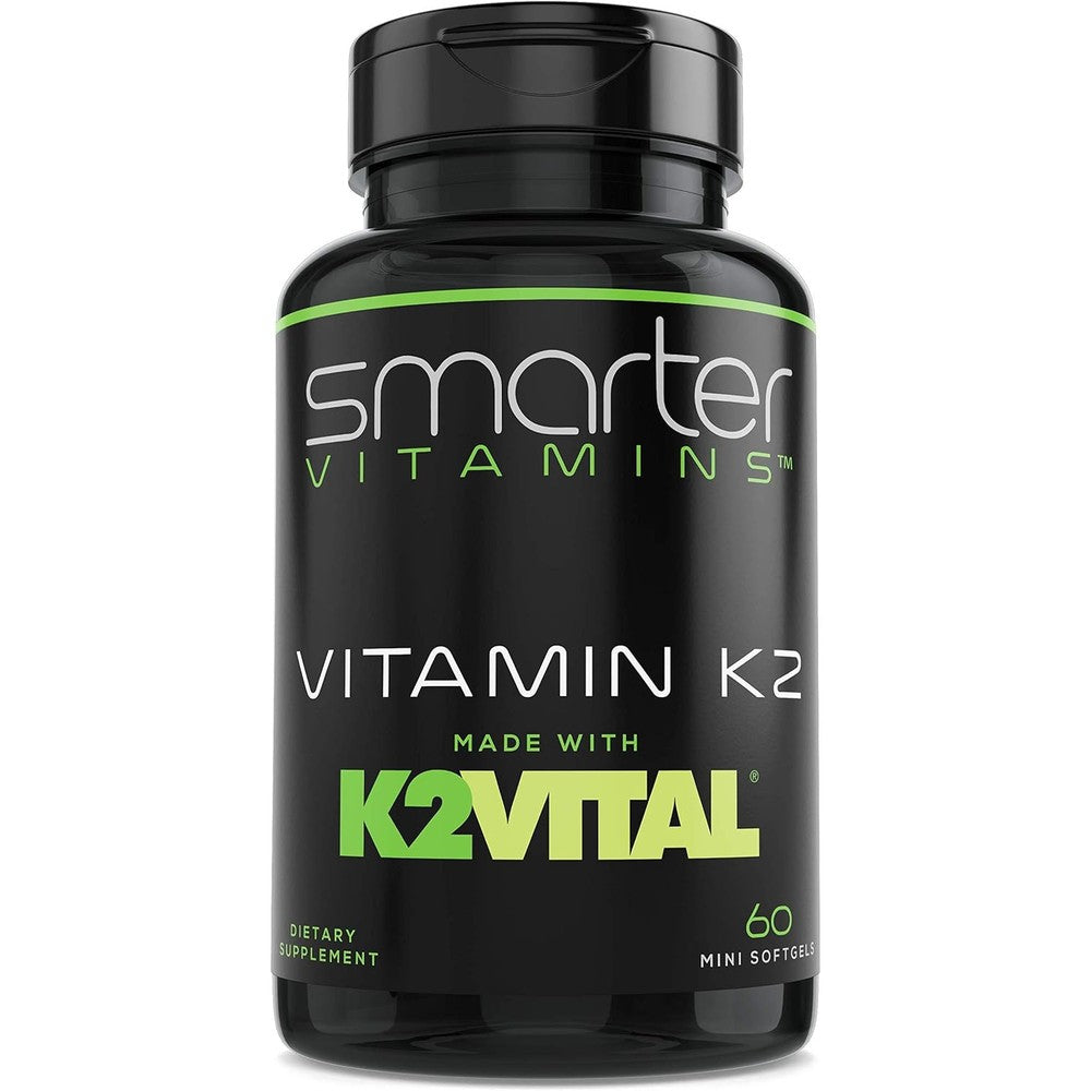 SmarterVitamins Vitamin K2 MK7 front view supplement bottle packaging