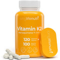 LongLifeNutri Vitamin K2 MK-7 100 Micrograms supplement bottle front view with capsules