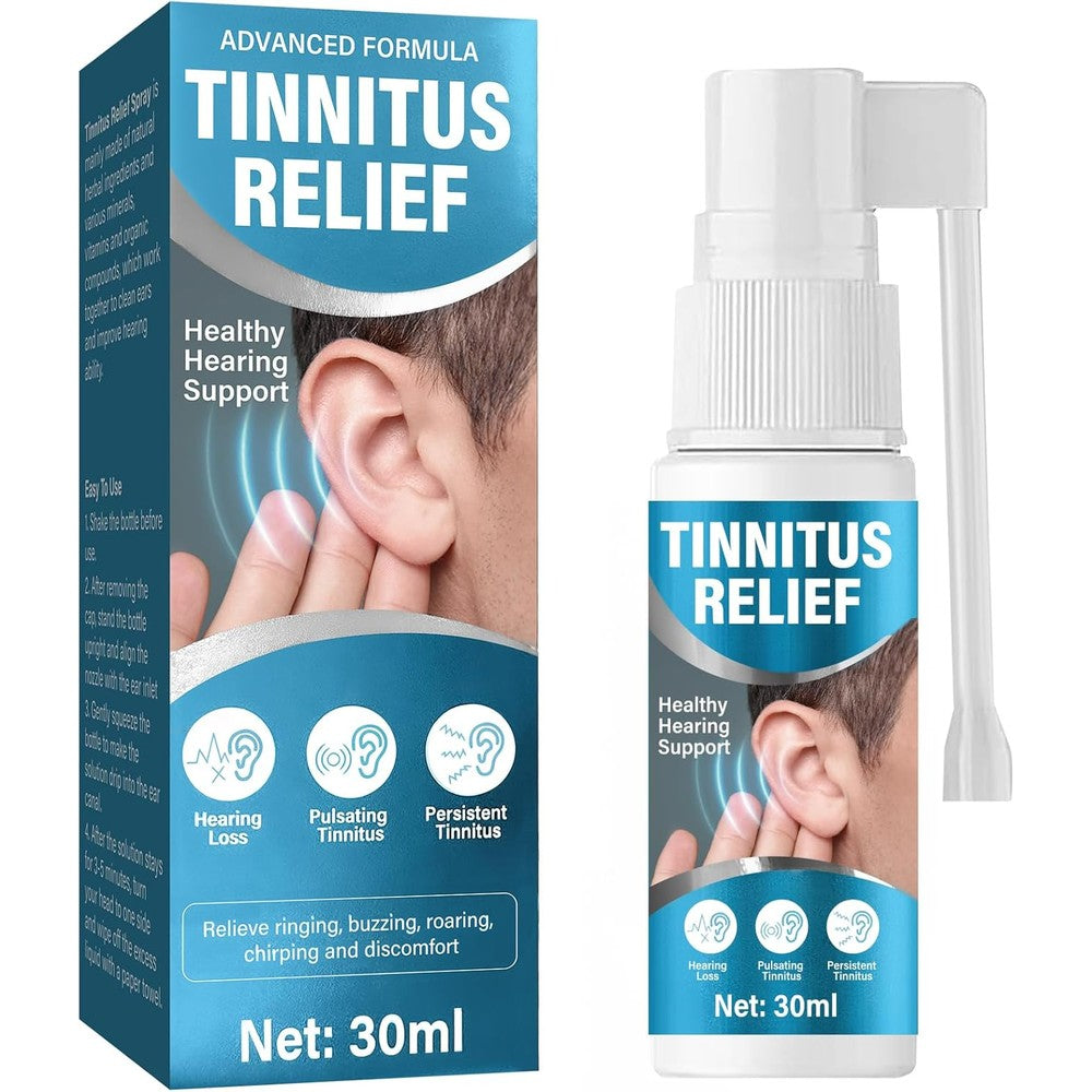 Richie House Tinnitus Relief Spray 30ml front view for ear ringing relief.