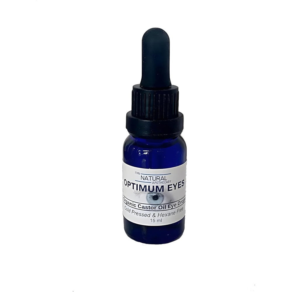 Elite FMN Natural Organic Castor Oil Eye Drops front view 15 ml bottle for dry eye relief
