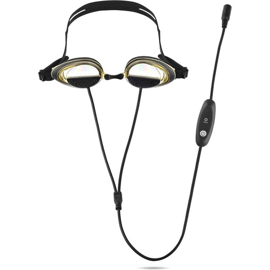 SteamGoggle moist heat treatment device front view for dry eye relief